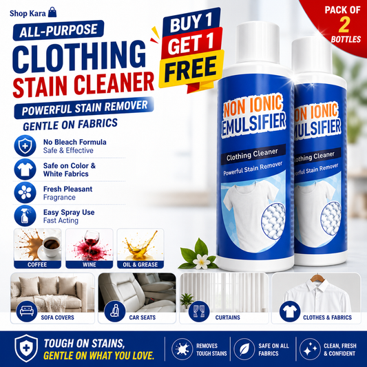 All-Purpose Clothing Stain Cleaner – Removes Coffee, Wine & Oil Stains in Seconds! BUY 1 GET 1 FREE