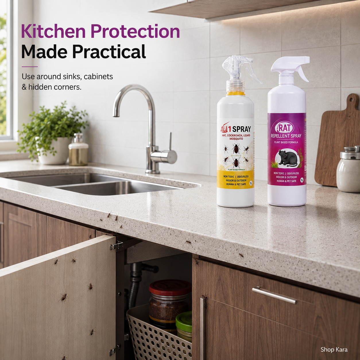 All-in-One Pest Control Combo | Rodent, Cockroach, Ant & Lizard Repellent Spray for Complete Home Safety