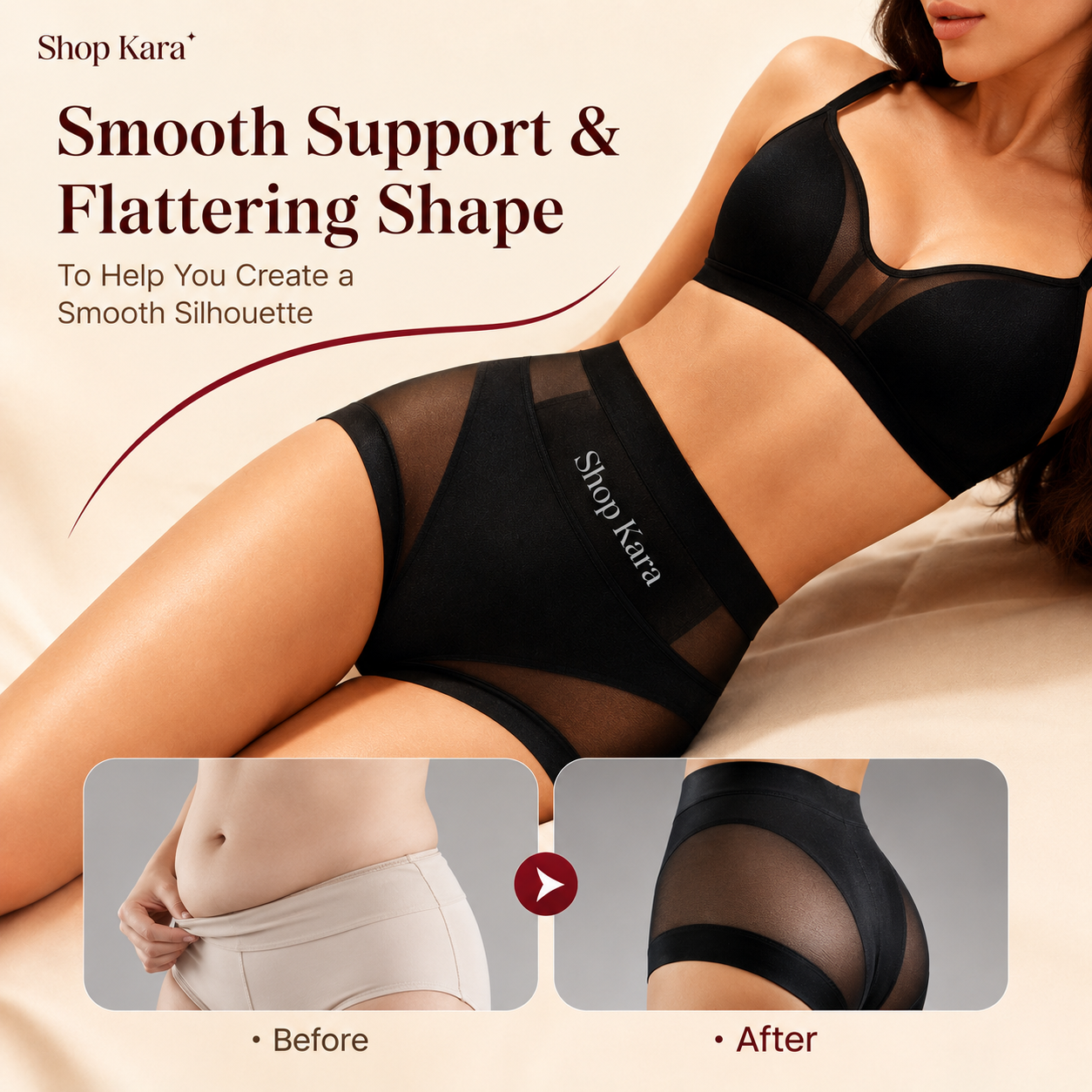 Women’s High-Waist Mesh Shapewear Panty