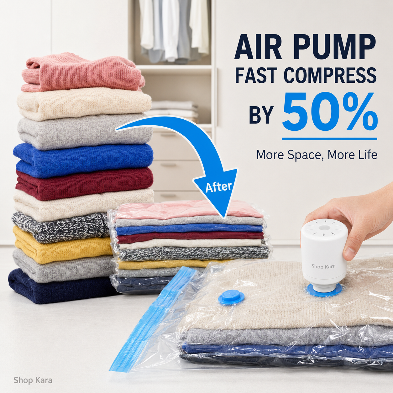 Vacuum Storage Bags with Air Pump