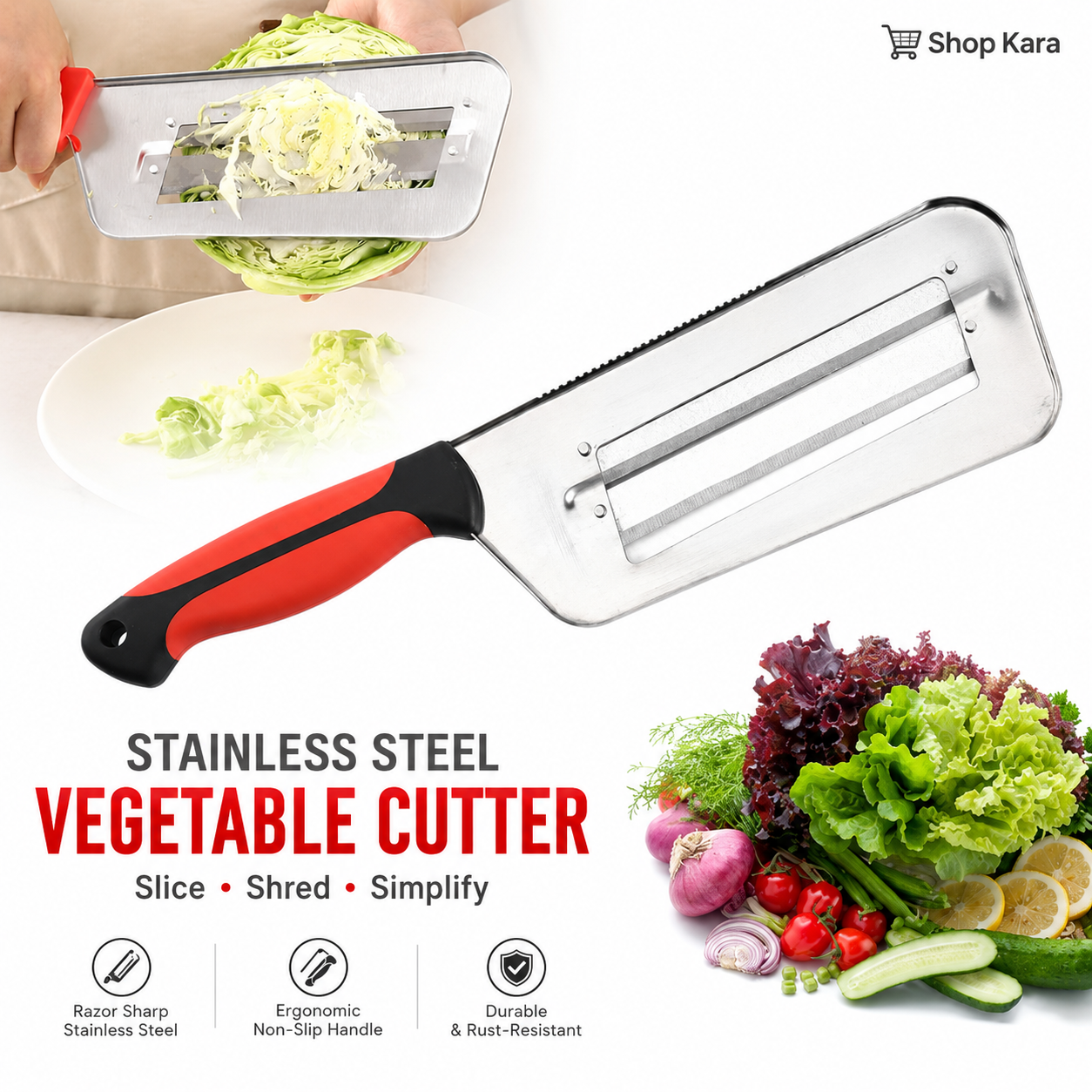 Stainless Steel Vegetable Cutter & Slicer