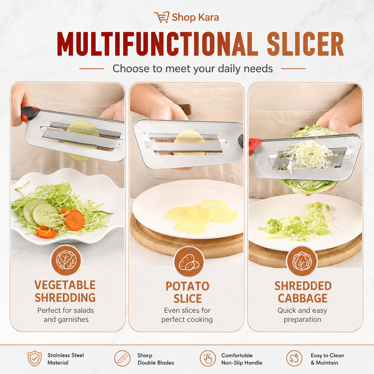 Stainless Steel Vegetable Cutter & Slicer